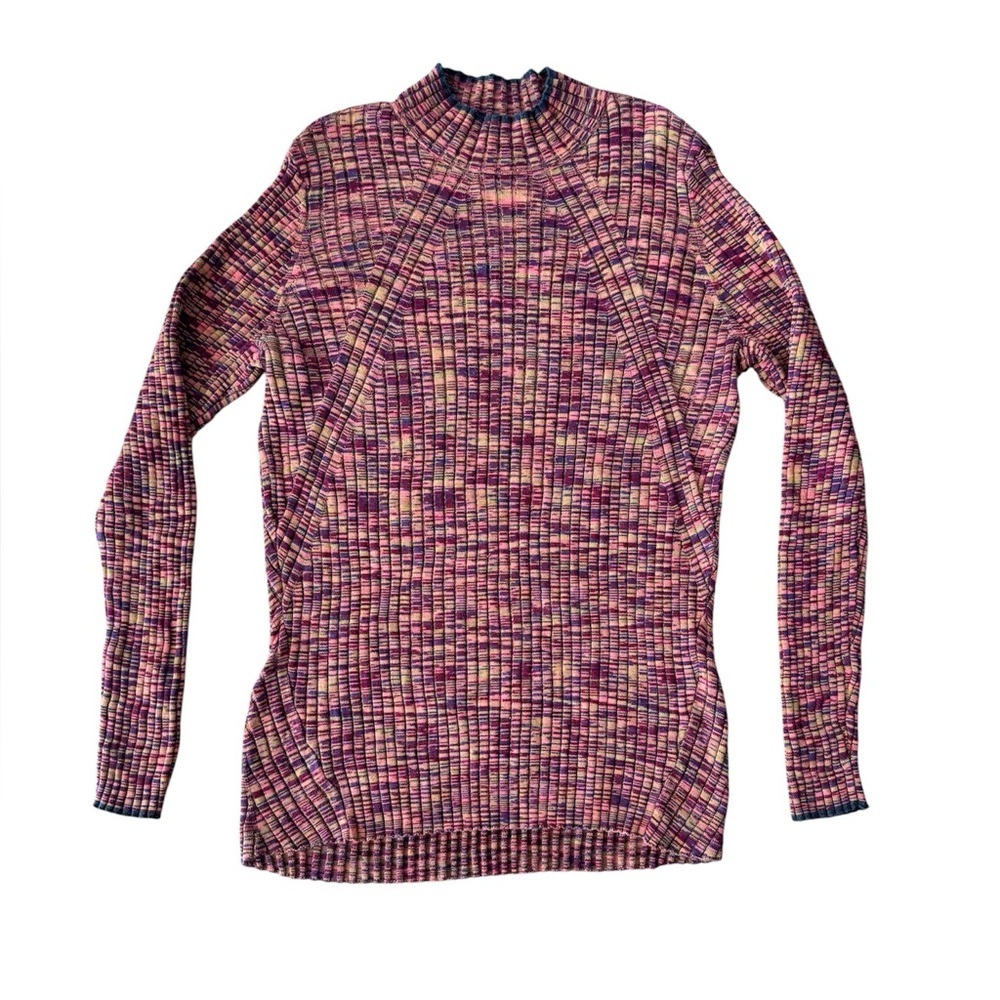 Sundance Amanda Jane Mock Neck Sweater Henna Multi XXL Knit Ribbed - Picture 2 of 7